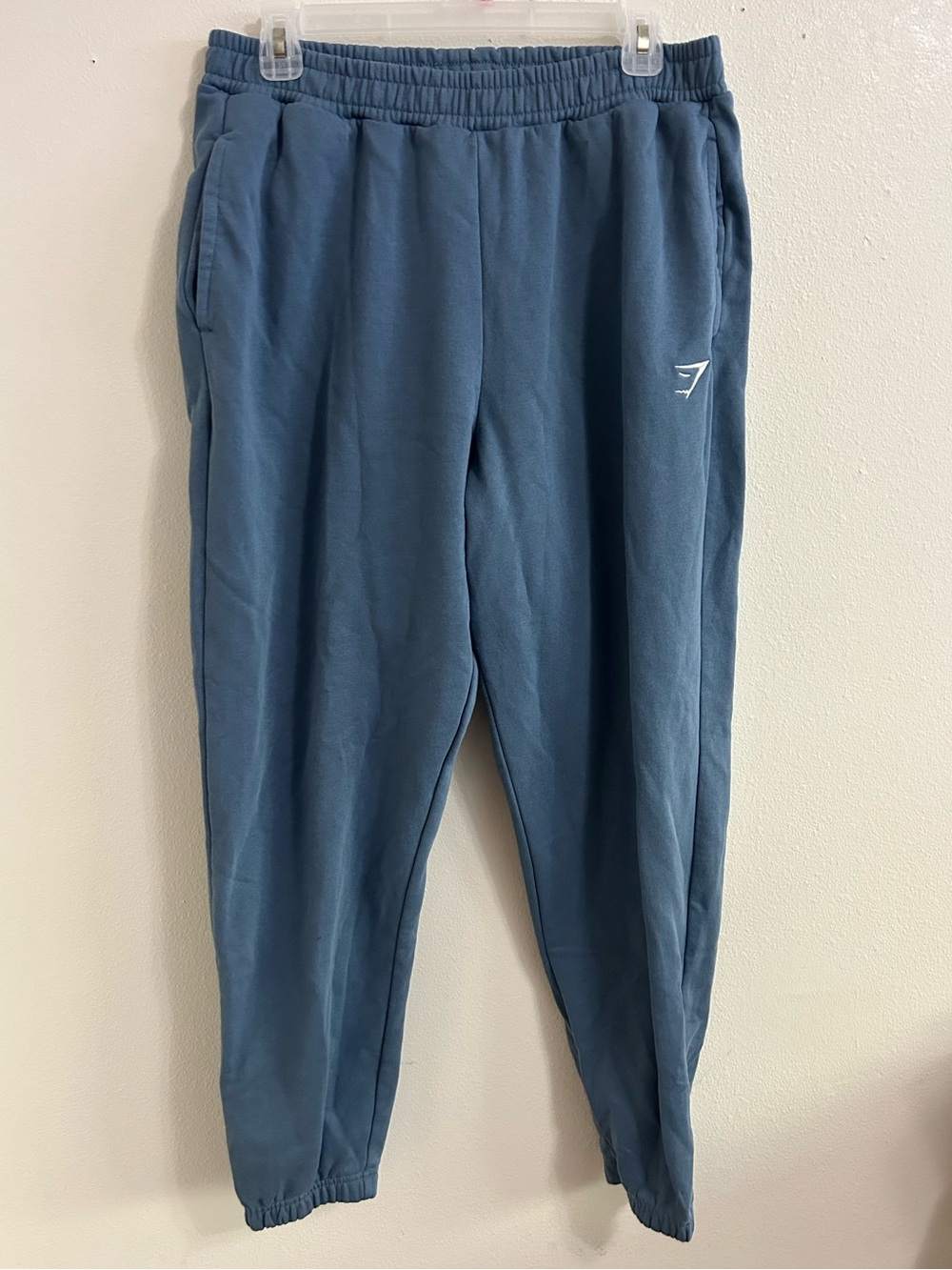 Gymshark slate blue embroidered logo jogger sweatpants